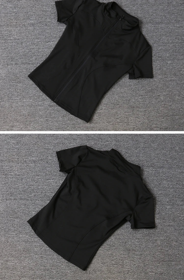 Women’s Slim Fit Quick-Dry Sports Top – Full Zip Yoga & Running Tee