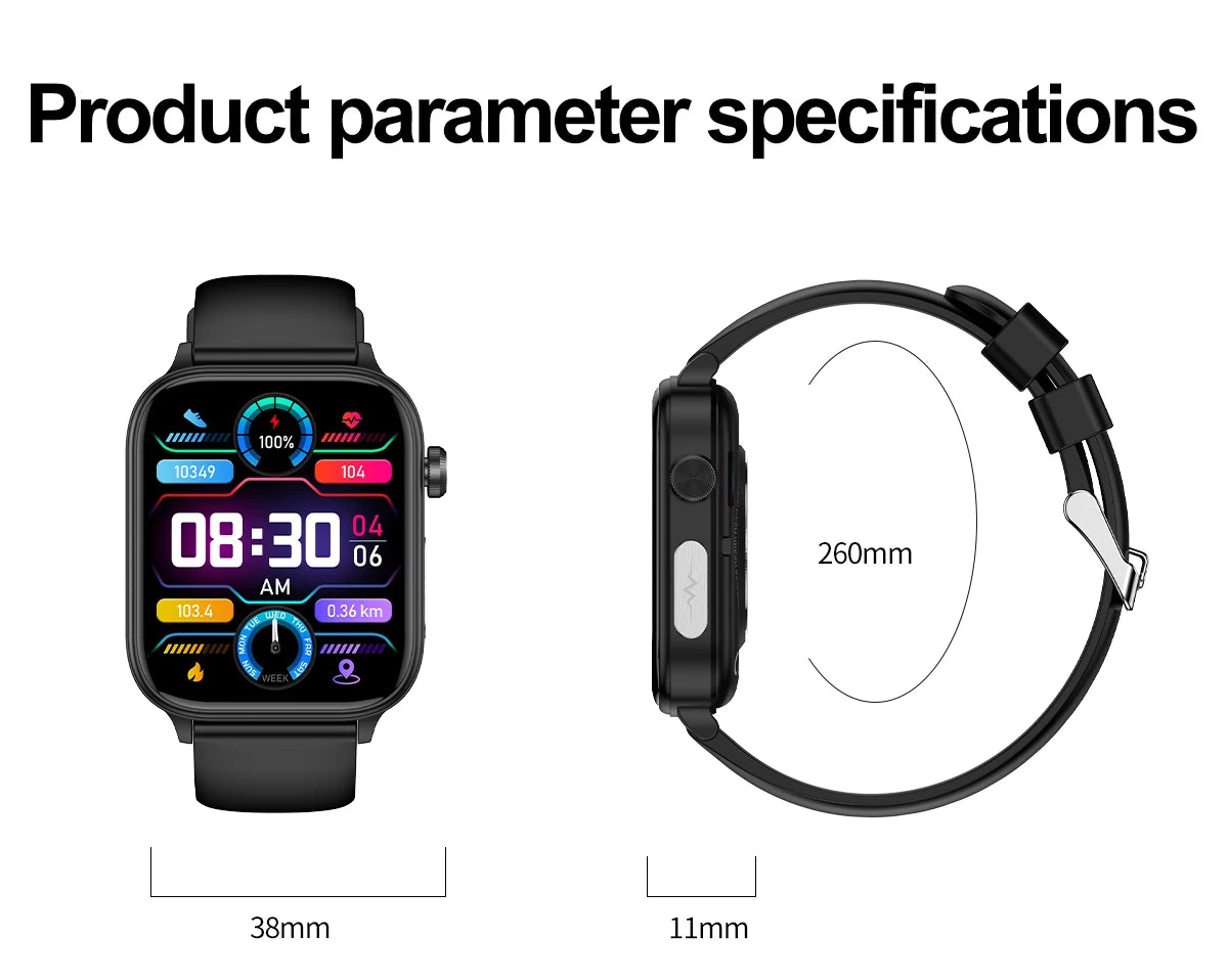 2025 ECG+PPG Smart Watch – Blood Pressure & Health Tracker