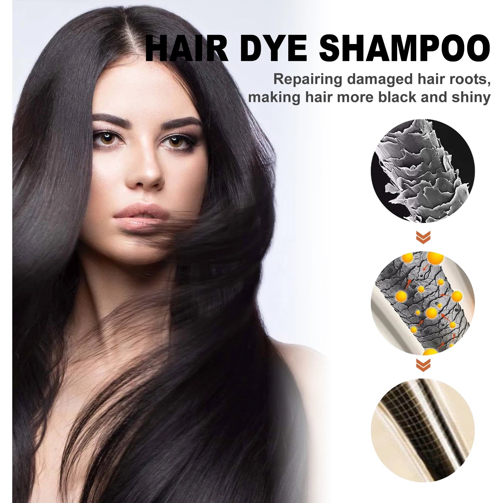 EELHOE Natural Hair Dye Shampoo – 3-in-1 Black Hair Color (100ml)