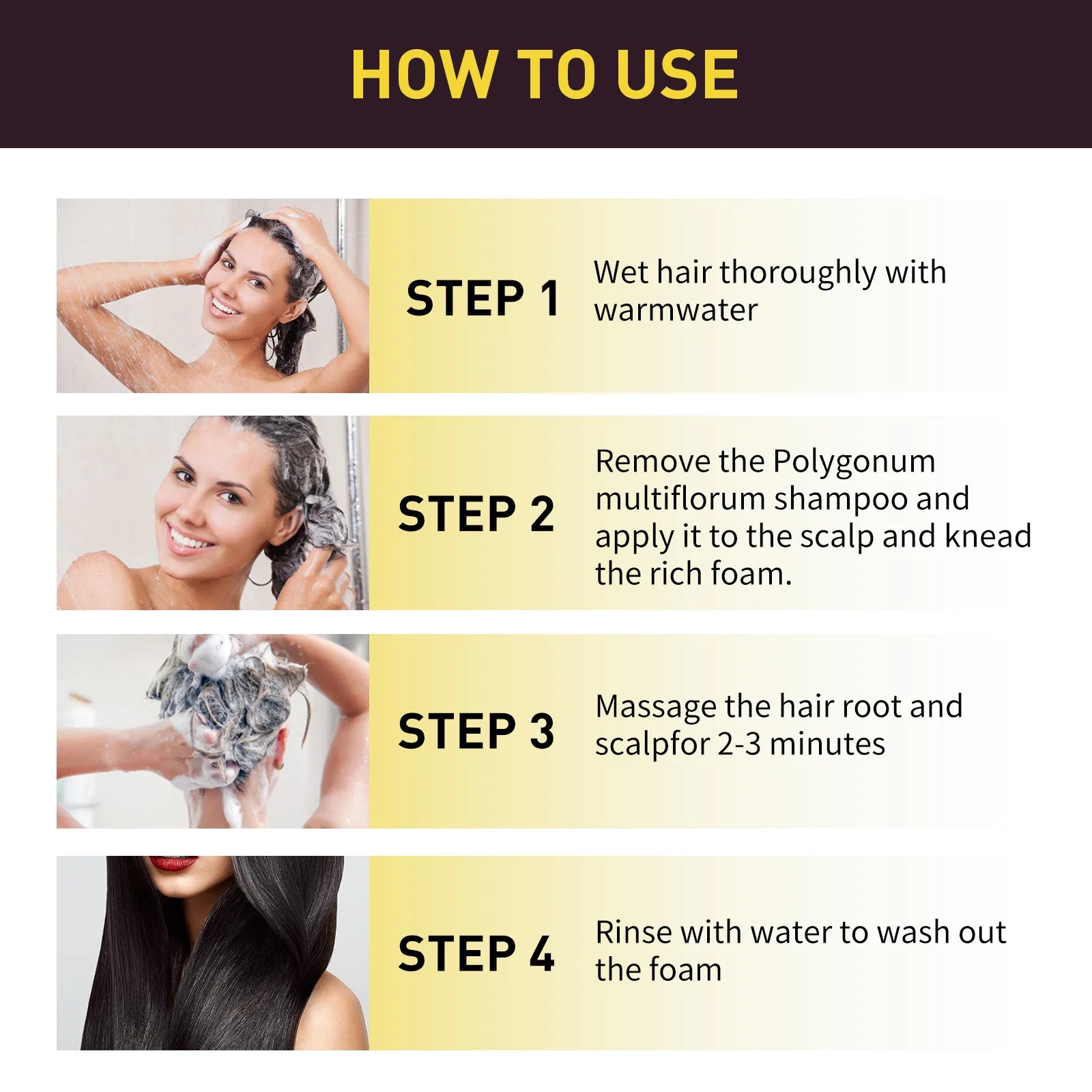 EELHOE Natural Hair Dye Shampoo – 3-in-1 Black Hair Color (100ml)