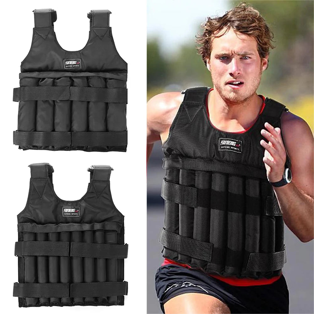 Adjustable Weighted Vest – 3/15/35kg Fitness & Running Jacket