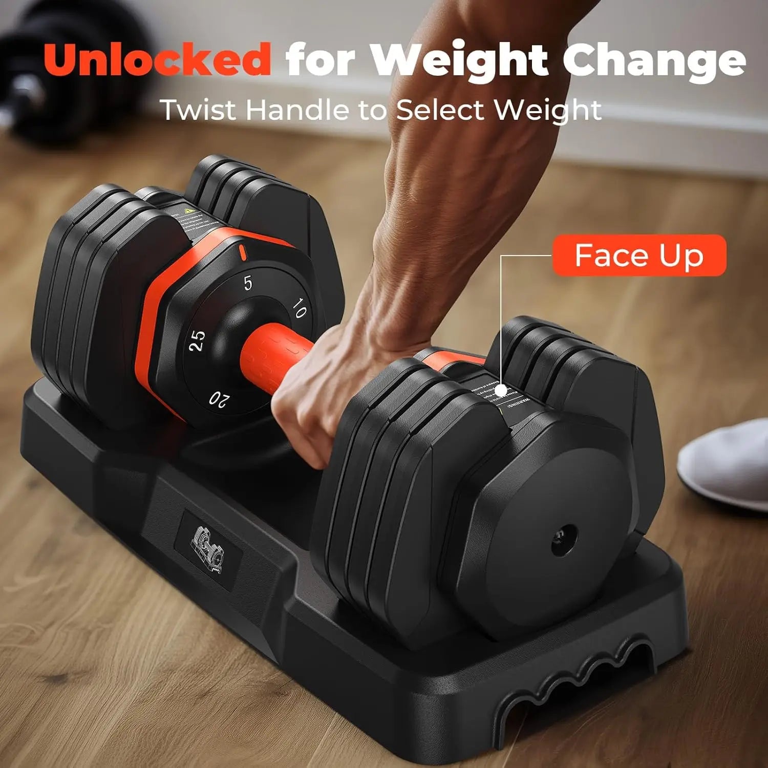 Adjustable 25LB Dumbbell Set – Anti-Slip Fitness Workout Weights