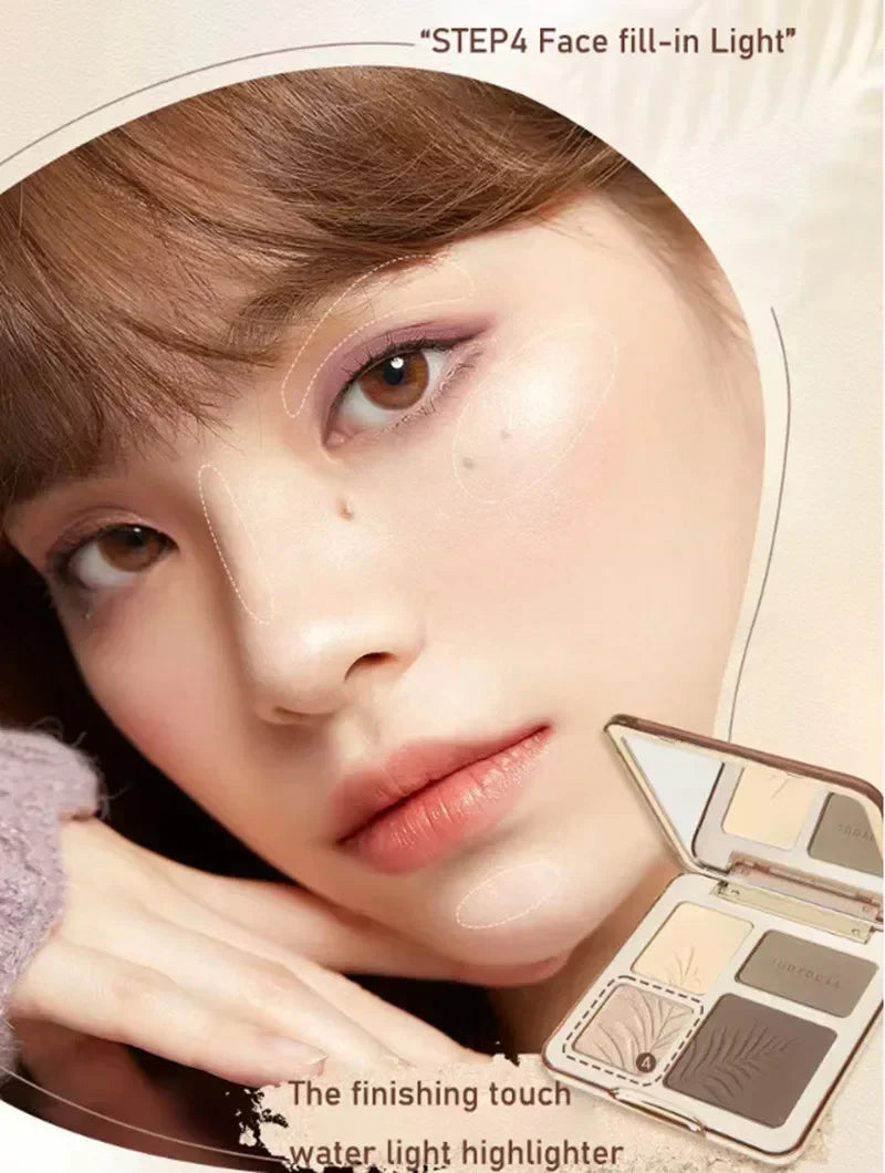 Judydoll Highlighter & Contour Palette – Nude 3D Face Bronzer