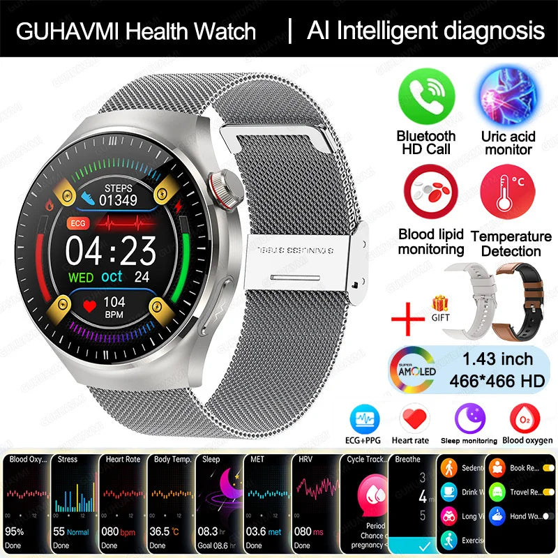 2025 Nursing Grade Smart Watch – Health Monitoring & Bluetooth Call
