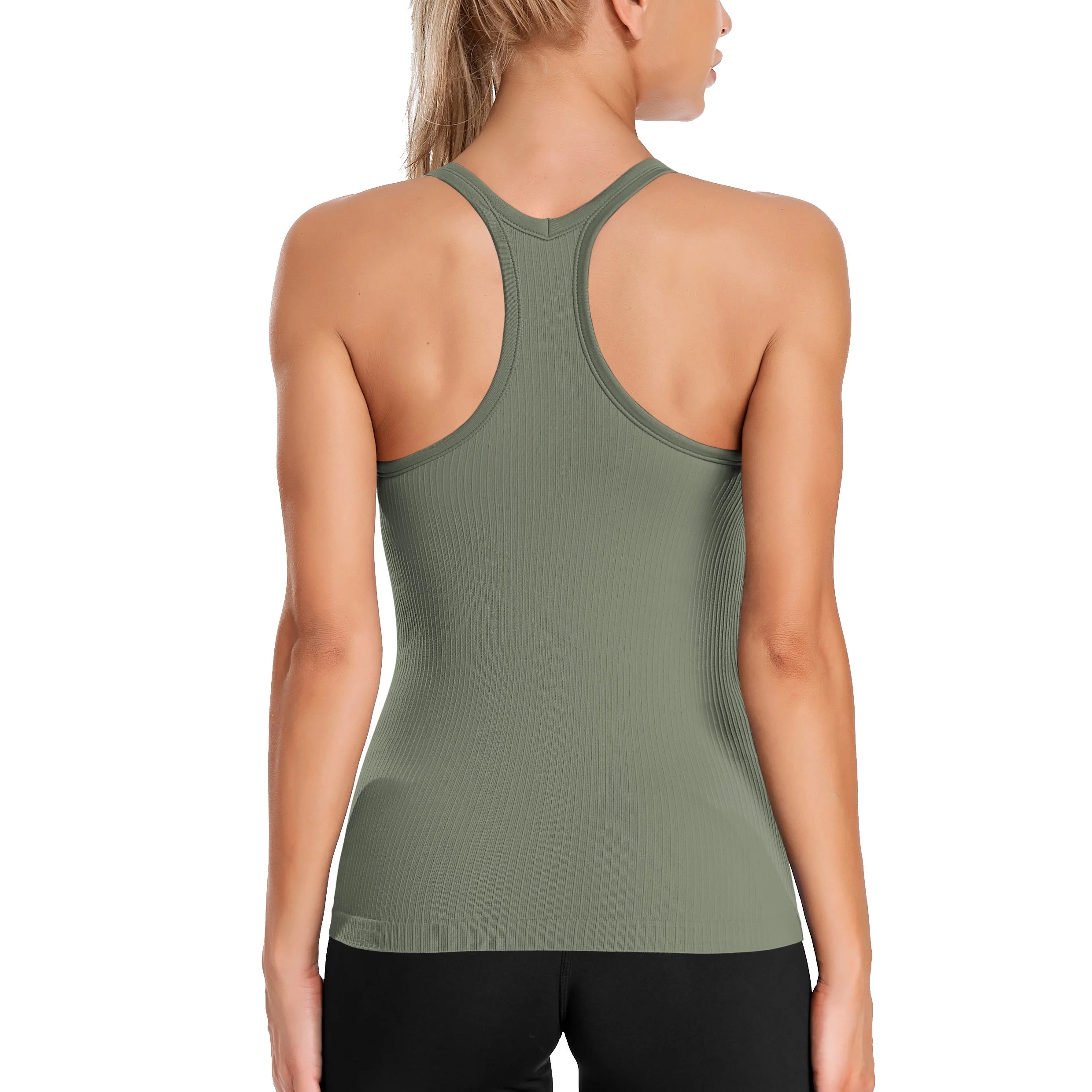 Attraco Women’s Racerback Camisole – Built-In Shelf Bra Tank Top