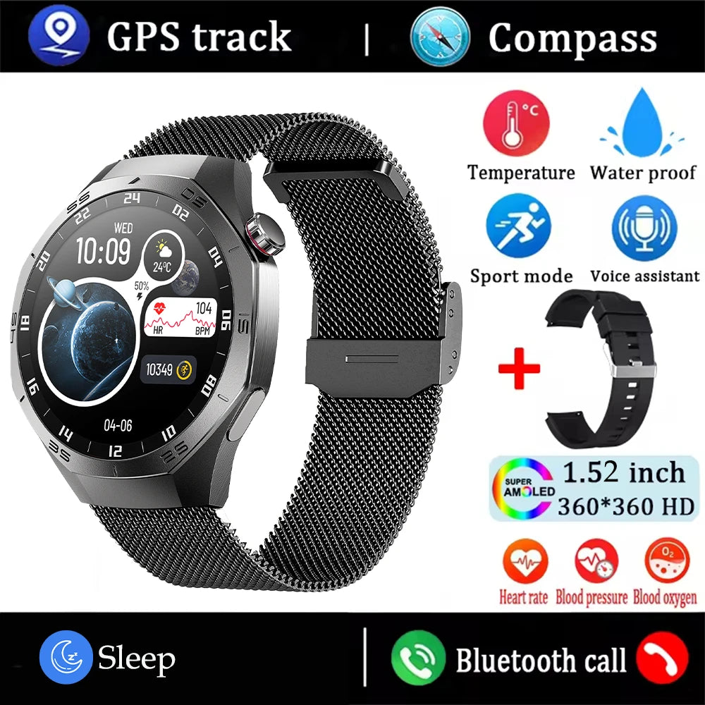 2025 Smart Watch – AMOLED Screen with GPS & Bluetooth Calls