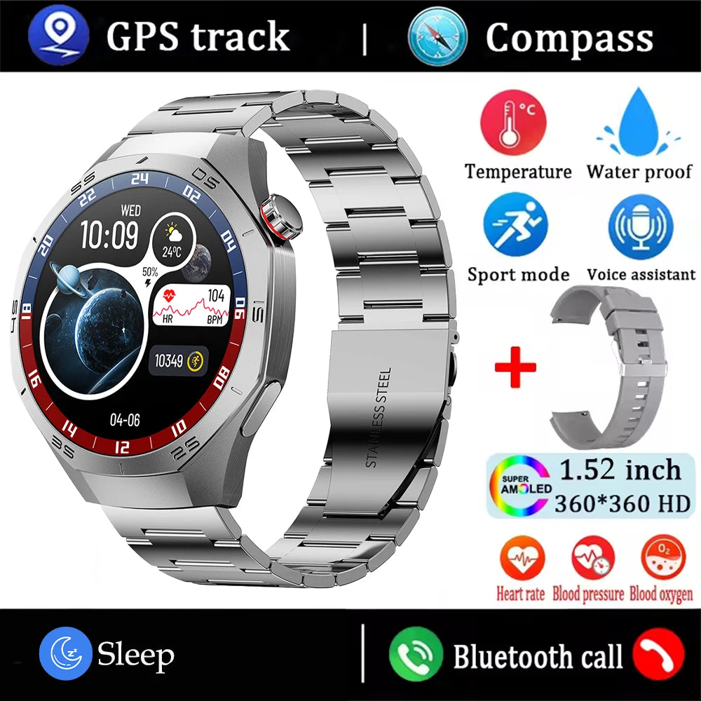 2025 Smart Watch – AMOLED Screen with GPS & Bluetooth Calls