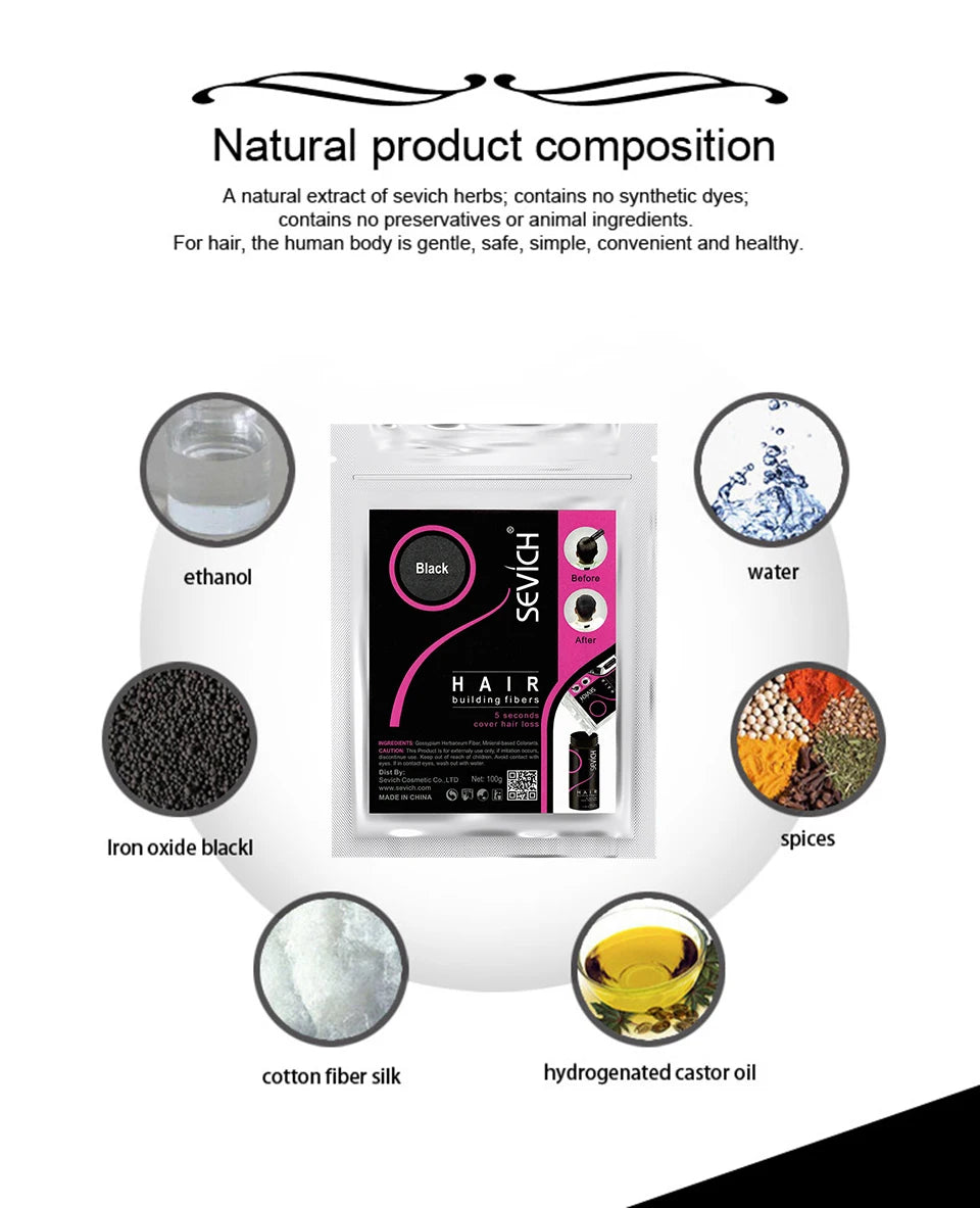 SEVICH Keratin Hair Fiber – 100g Thickening & Hair Loss Concealer
