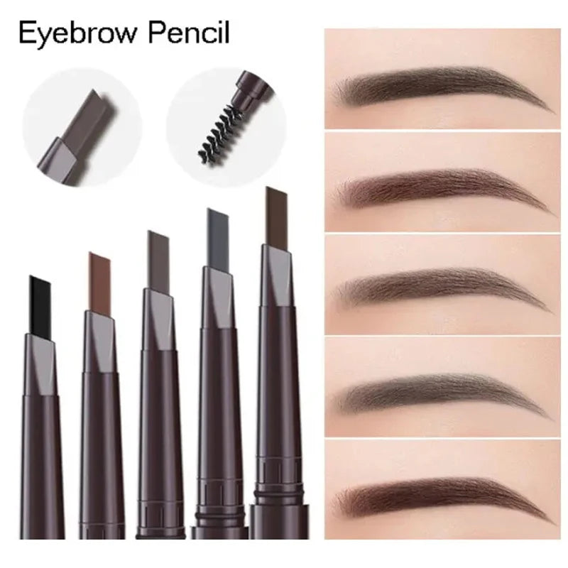 2-in-1 Waterproof Eyebrow Pencil & Tattoo Brush – 5 Colors