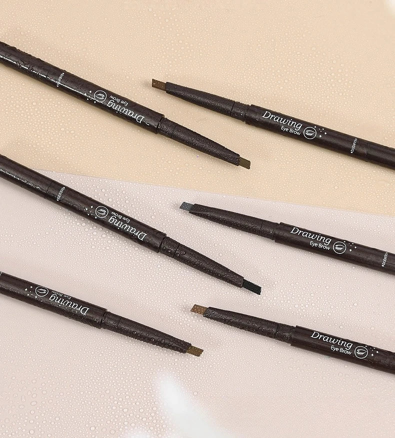 2-in-1 Waterproof Eyebrow Pencil & Tattoo Brush – 5 Colors