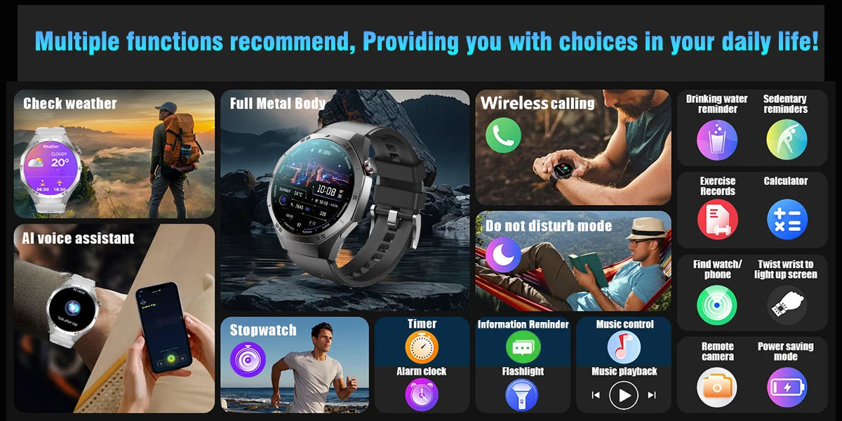 2025 Smart Watch – AMOLED Screen with GPS & Bluetooth Calls