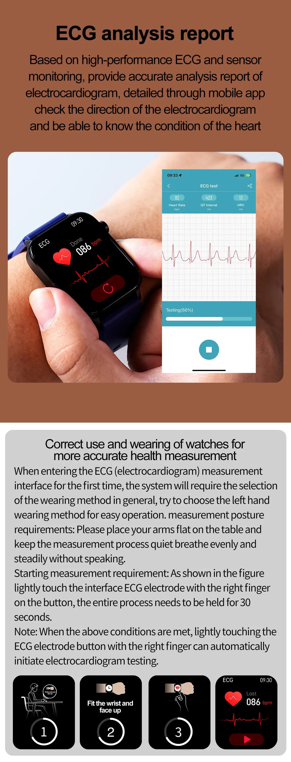 2025 ECG+PPG Smart Watch – Blood Pressure & Health Tracker