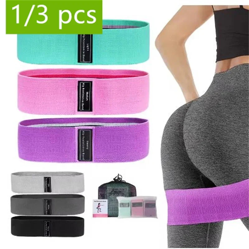 3pcs Fabric Resistance Bands – Hip, Glute & Thigh Workout Loops
