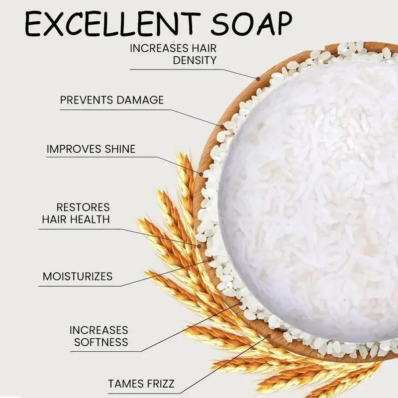 Organic Rice Shampoo Bar – Nourishing Anti-Hair Loss Soap