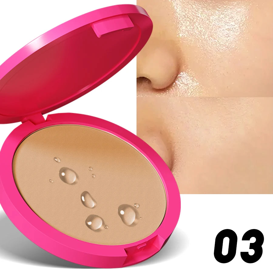 Natural Matte Pressed Powder – Oil Control & Whitening Foundation