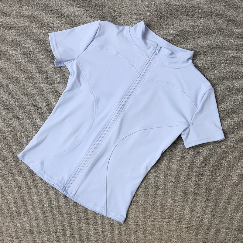 Women’s Slim Fit Quick-Dry Sports Top – Full Zip Yoga & Running Tee