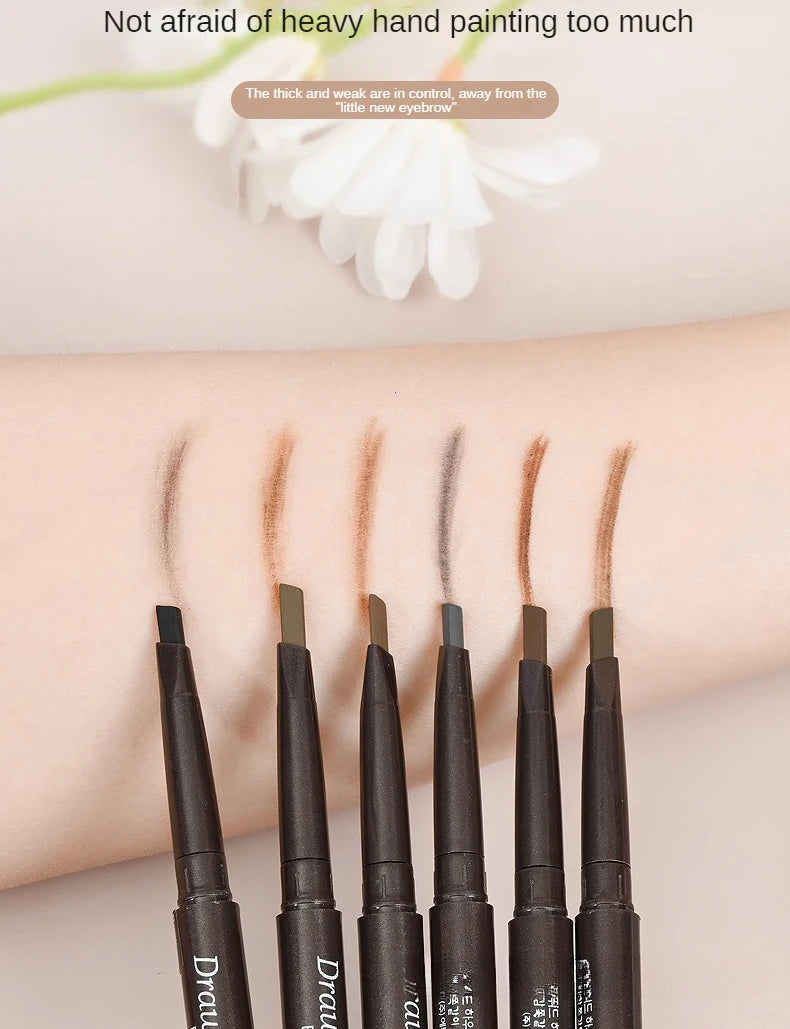 2-in-1 Waterproof Eyebrow Pencil & Tattoo Brush – 5 Colors