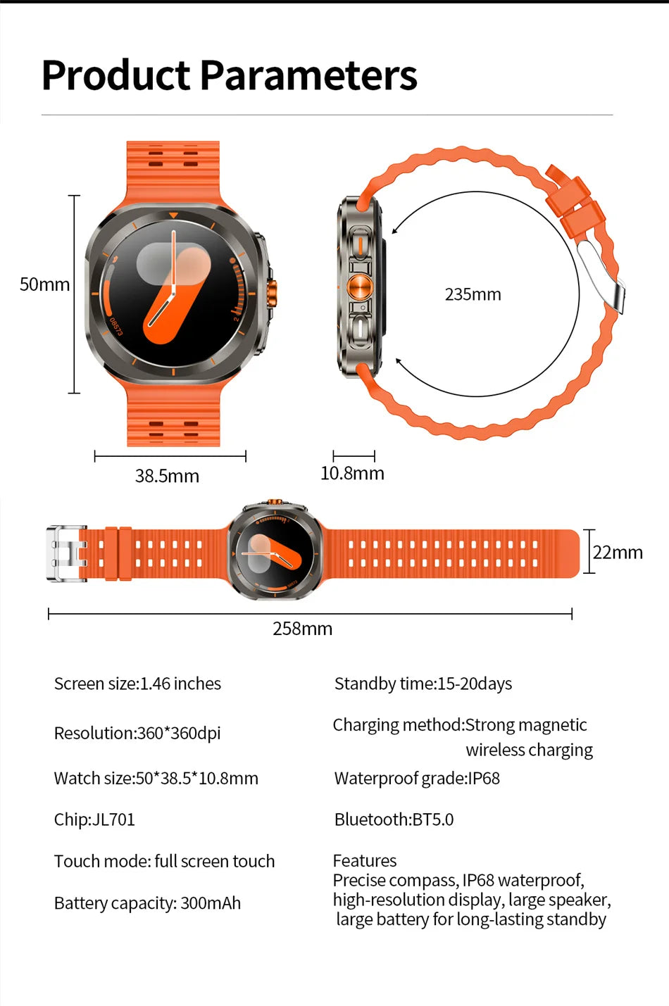 2025 Samsung Galaxy Watch 7 Ultra – AMOLED GPS Smartwatch