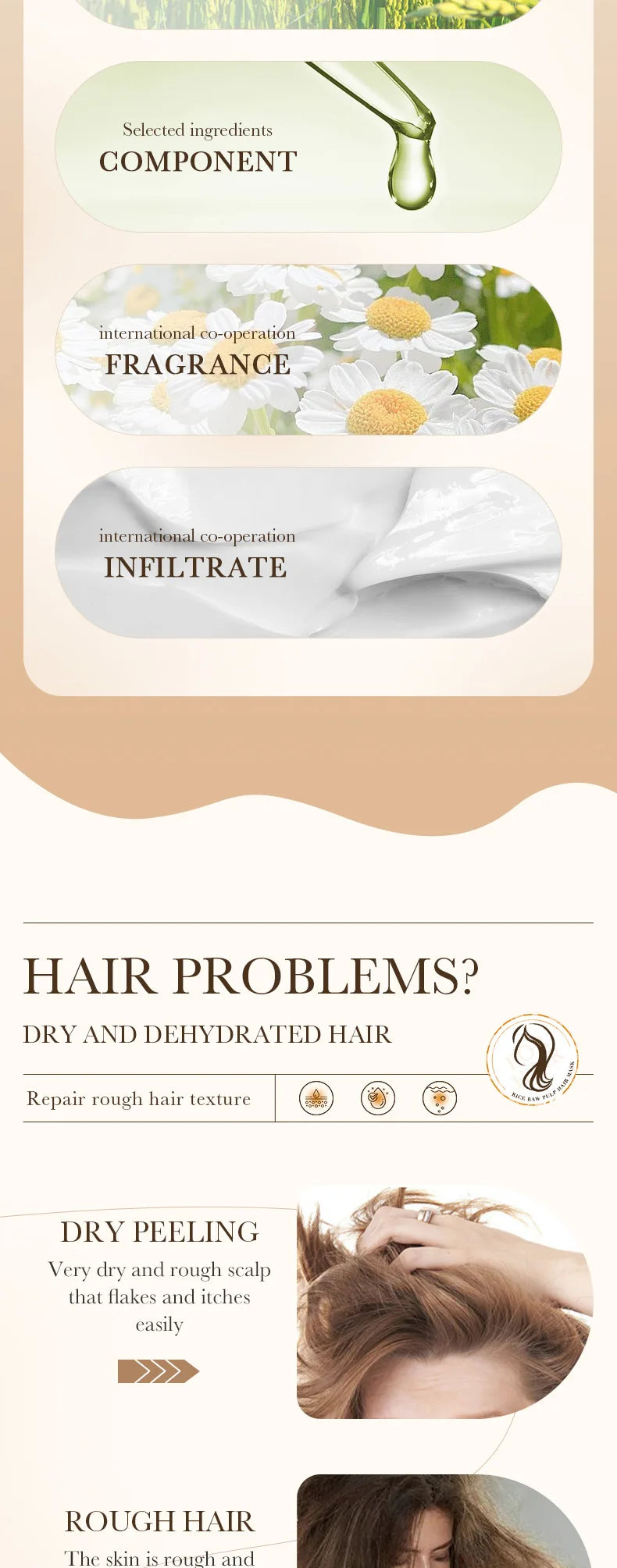BIOAQUA Rice Milk Hair Mask – 5s Repair & Anti-Frizz Care