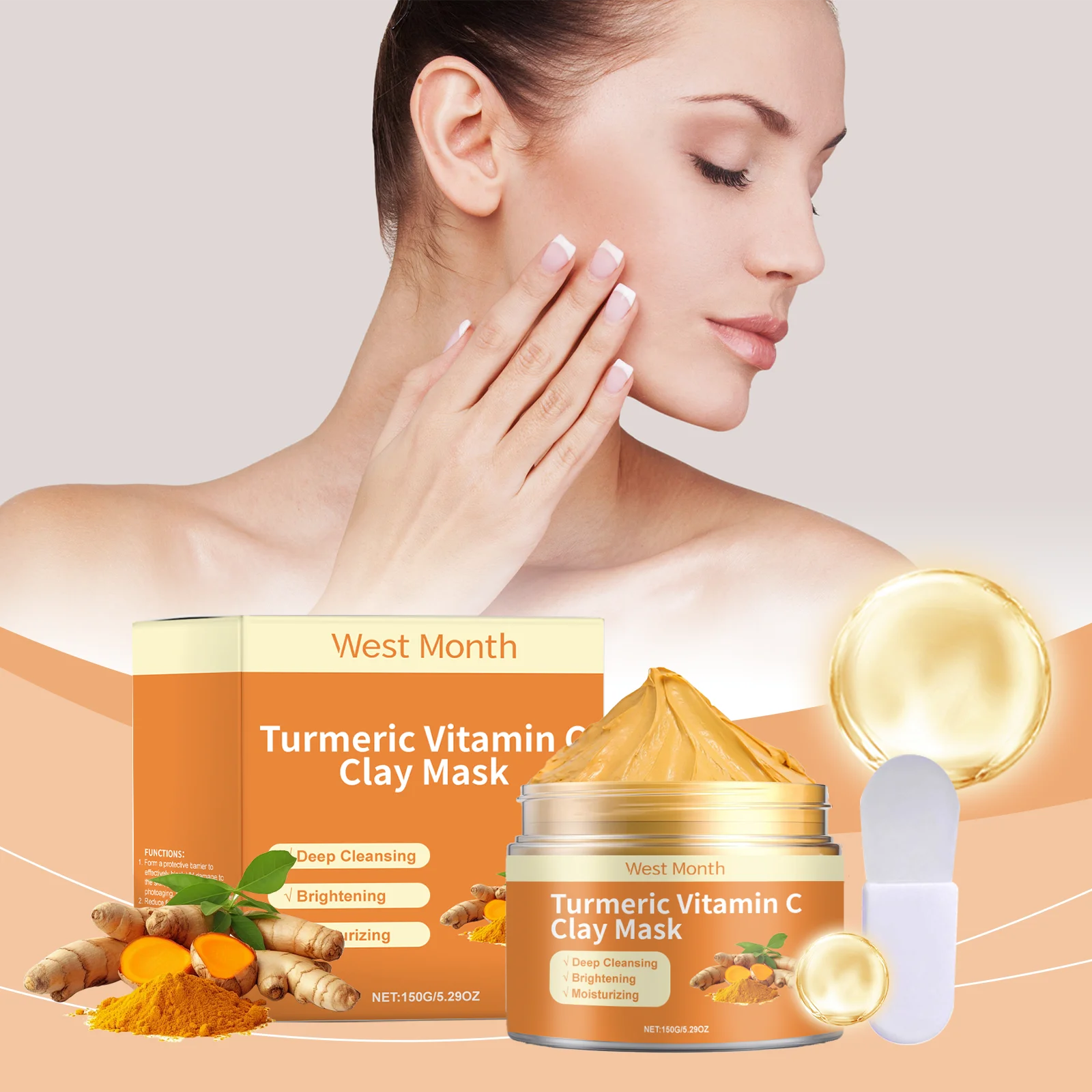 Vitamin C Turmeric Mud Mask – Exfoliating & Deep Cleansing Face Mask