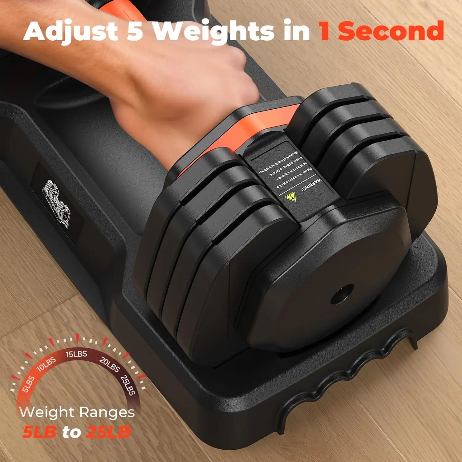Adjustable 25LB Dumbbell Set – Anti-Slip Fitness Workout Weights