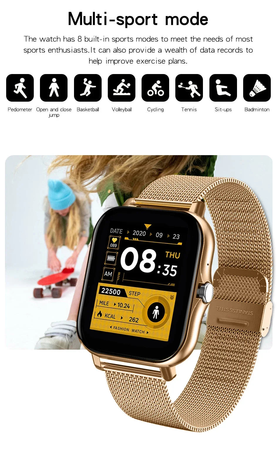 Smart Watch – 1.44" Color Screen with Bluetooth & Health Monitoring