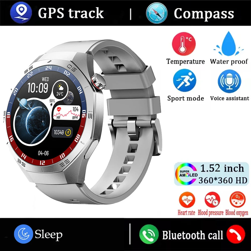 2025 Smart Watch – AMOLED Screen with GPS & Bluetooth Calls
