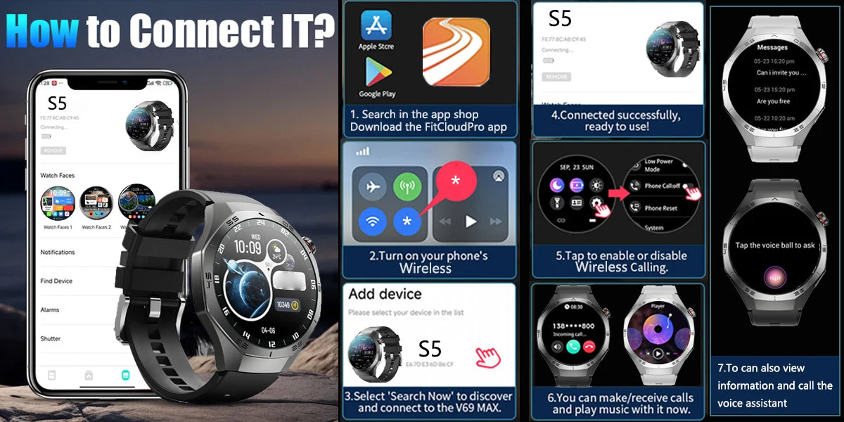 2025 Smart Watch – AMOLED Screen with GPS & Bluetooth Calls