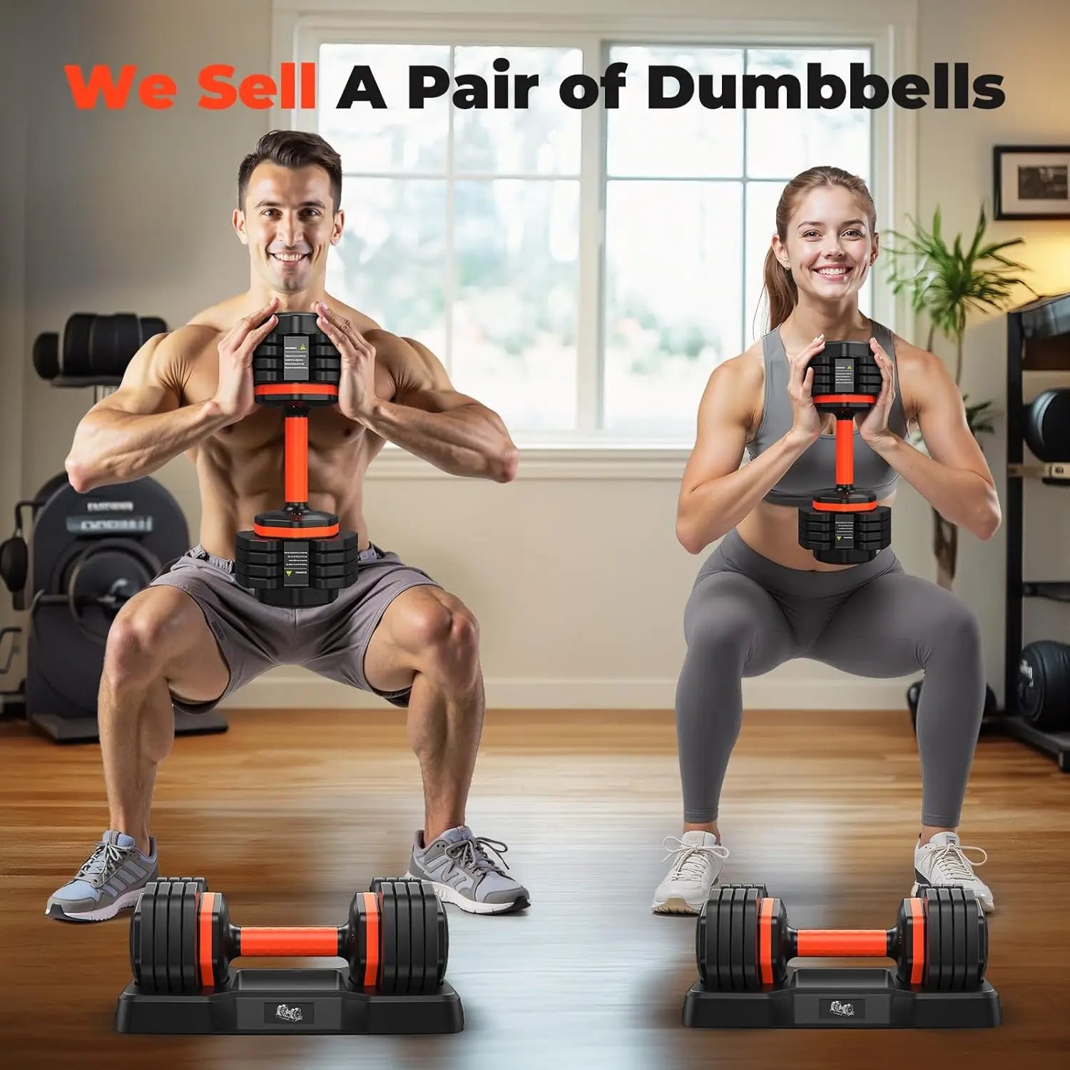Adjustable 25LB Dumbbell Set – Anti-Slip Fitness Workout Weights