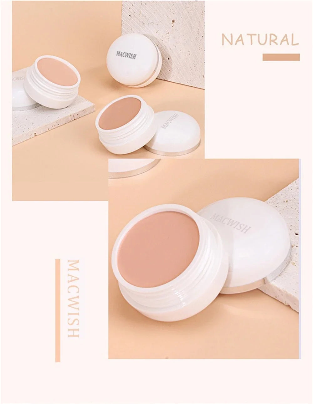 High Coverage Concealer & Foundation Cream – Waterproof BB Base