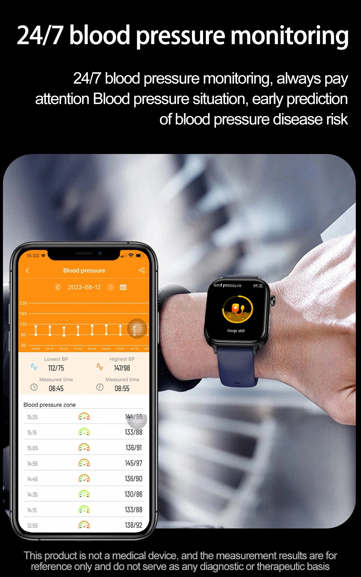 2025 ECG+PPG Smart Watch – Blood Pressure & Health Tracker