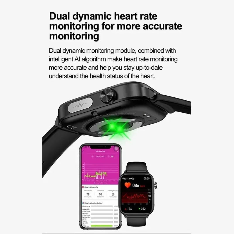 2025 ECG+PPG Smart Watch – Blood Pressure & Health Tracker