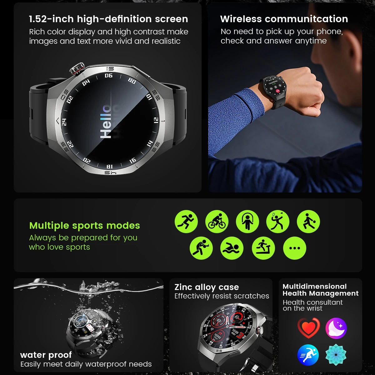 2025 Smart Watch – AMOLED Screen with GPS & Bluetooth Calls