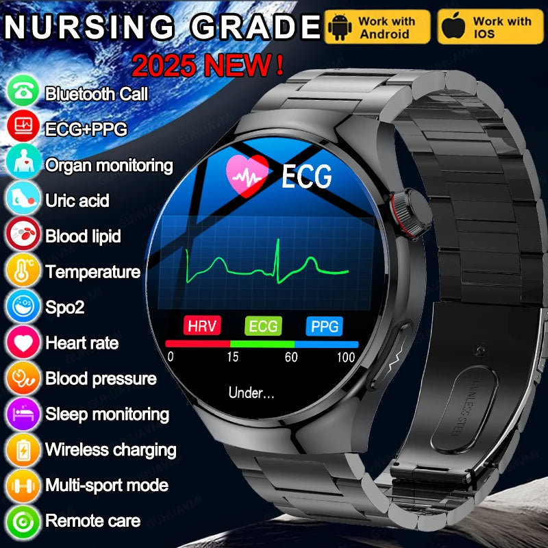 2025 Nursing Grade Smart Watch – Health Monitoring & Bluetooth Call