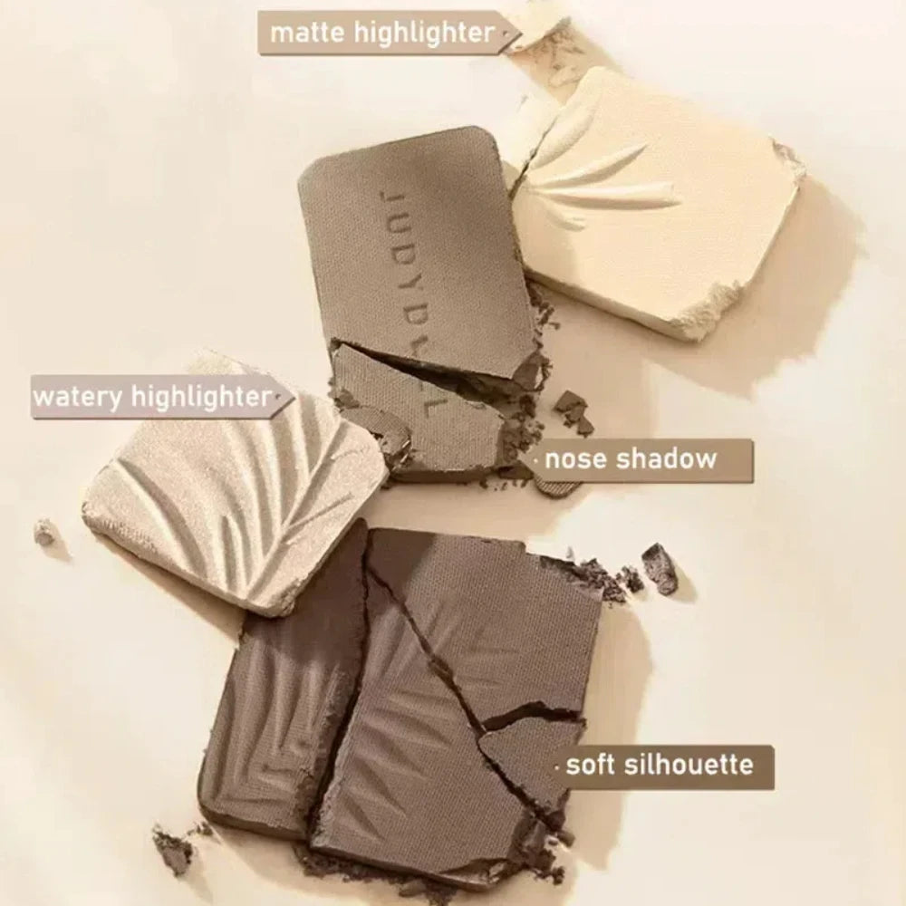 Judydoll Highlighter & Contour Palette – Nude 3D Face Bronzer