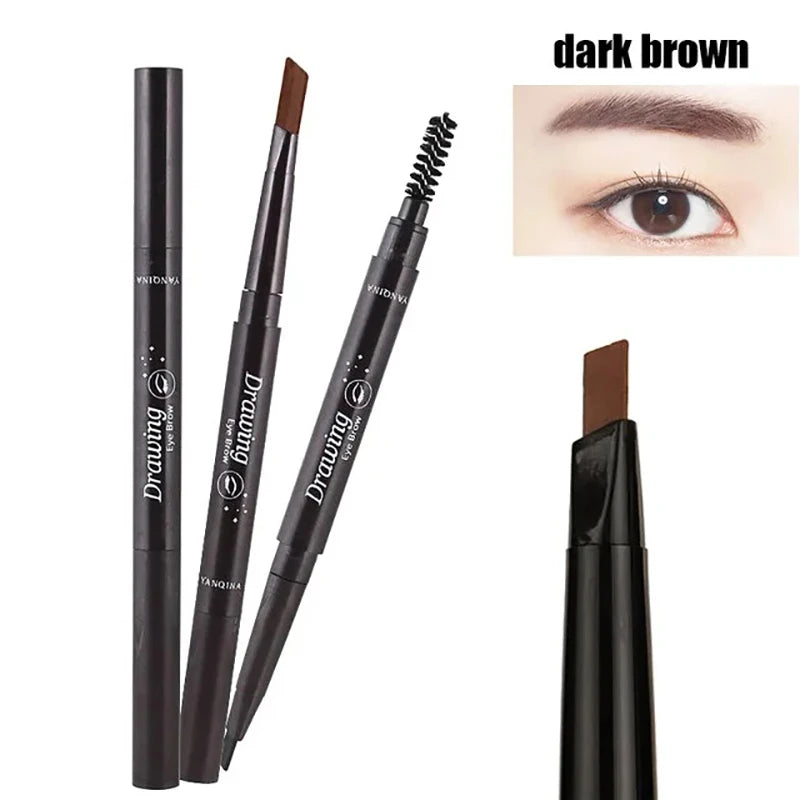 2-in-1 Waterproof Eyebrow Pencil & Tattoo Brush – 5 Colors