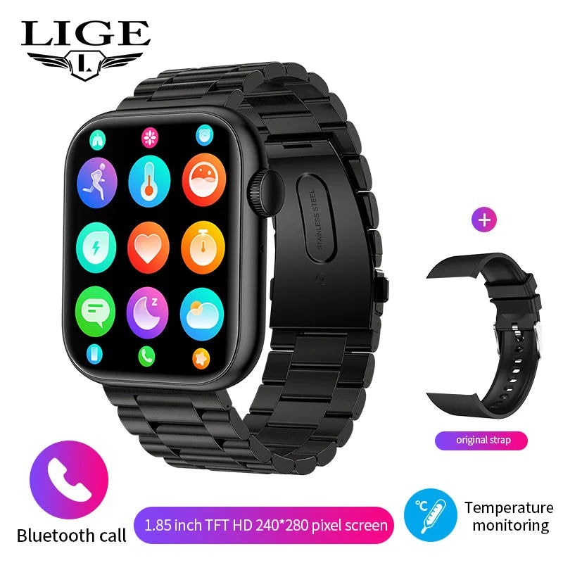 LIGE 2025 Smart Watch – Wireless Charging & Bluetooth Calls