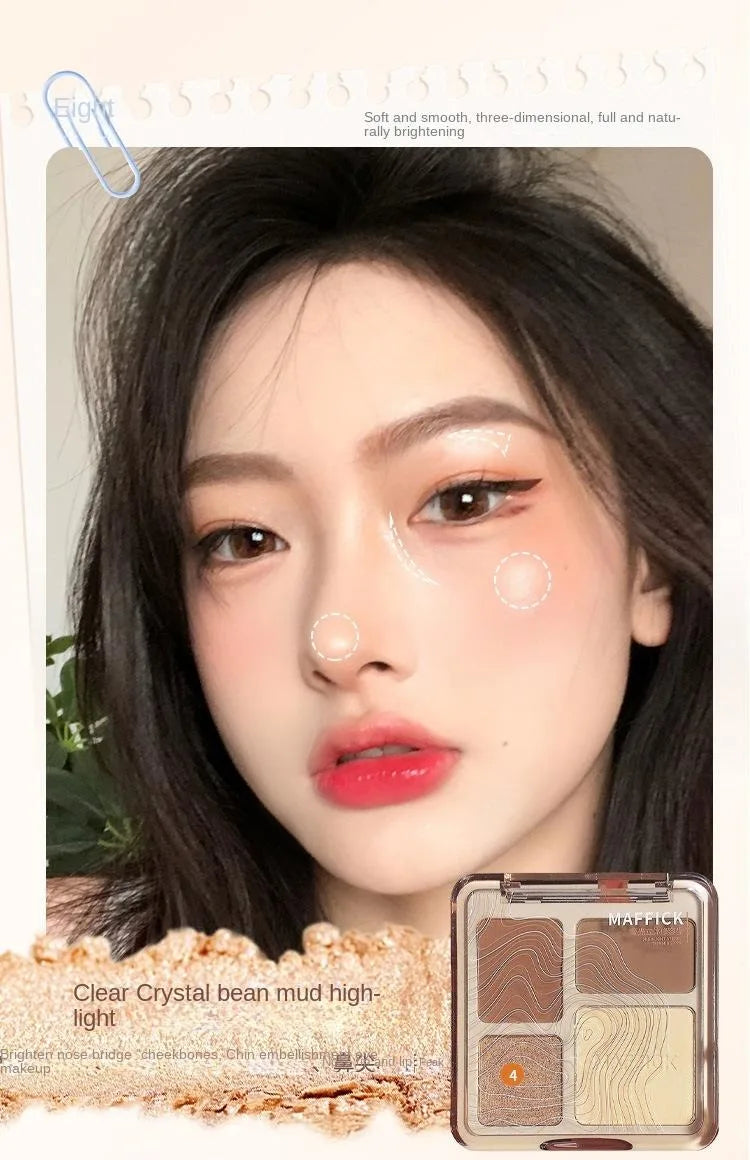 Natural Face Powder Palette – Contour, Bronzer, Highlighter & Blush