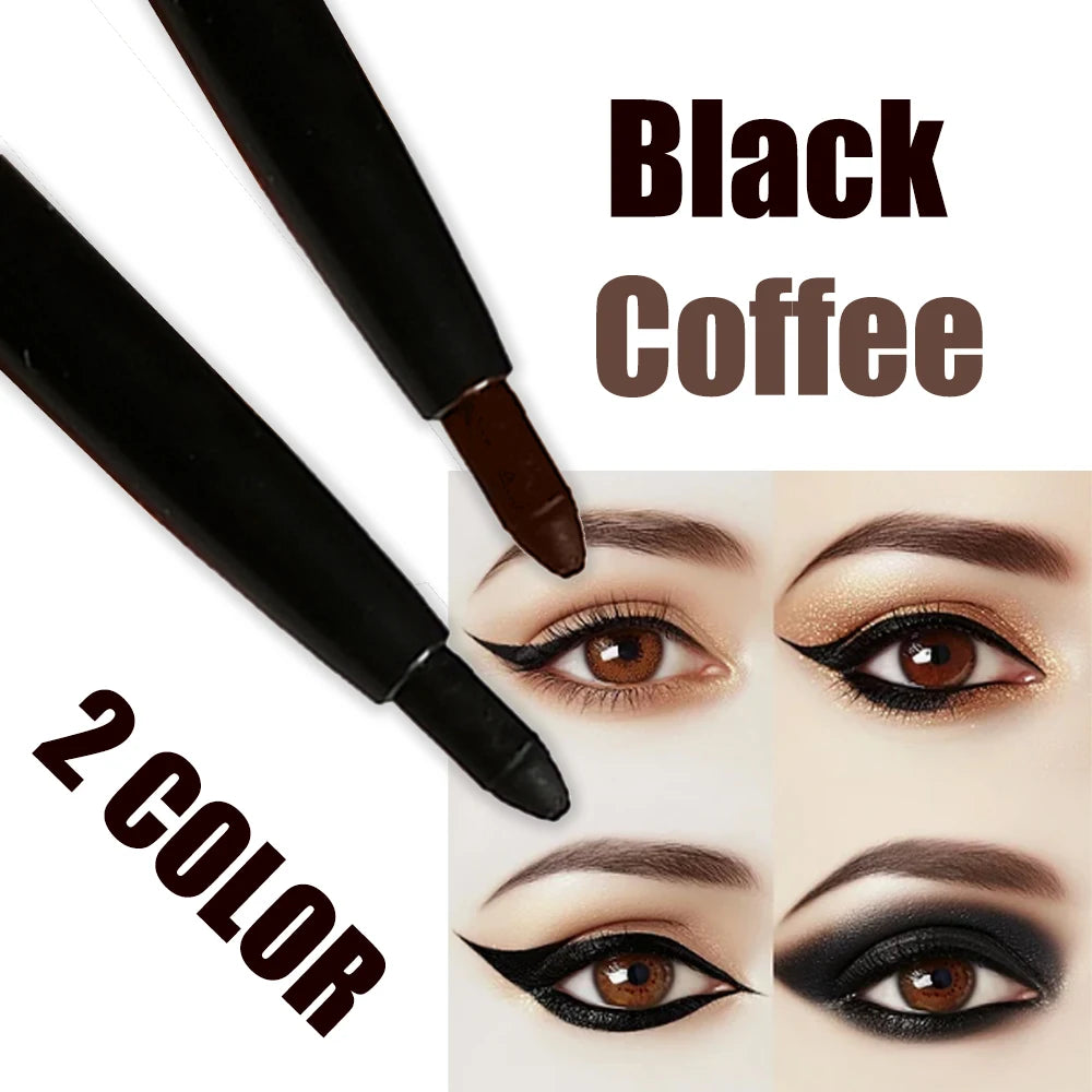 2pcs Waterproof Eyeliner Pencils – Black & Brown Smudge-Proof