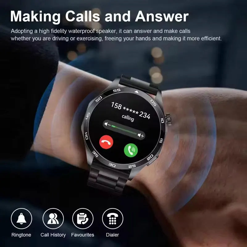 2025 Men’s Smart Watch – 360×360 AMOLED GPS NFC Waterproof