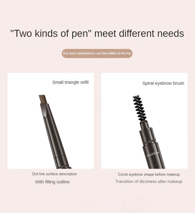 2-in-1 Waterproof Eyebrow Pencil & Tattoo Brush – 5 Colors