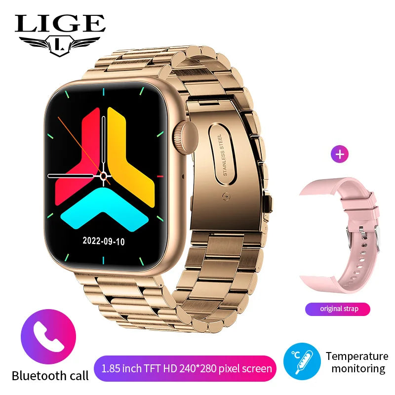 LIGE 2025 Smart Watch – Wireless Charging & Bluetooth Calls